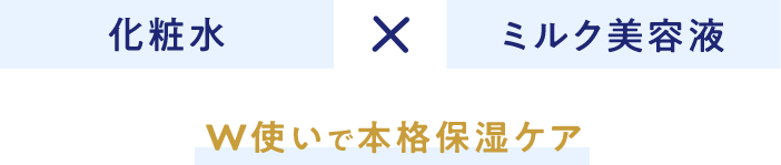 化粧水×ミルク美容液 w使いで本格保湿ケア